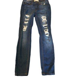 Mudd Flx Stretch Women’s Size 5 Skinny Distressed Blue Jeans​​​​​​​